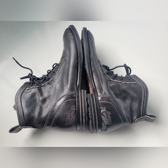 Mark Nason Dragon Logo Distressed Leather Ankle Boots 7.5 - Picture 1 of 9